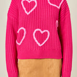 Heart Embroidery Knit Top