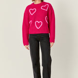 Heart Embroidery Knit Top