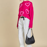 Heart Embroidery Knit Top