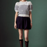 Bow Detailed Stripe Knit