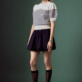 Bow Detailed Stripe Knit