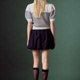 Bow Detailed Stripe Knit
