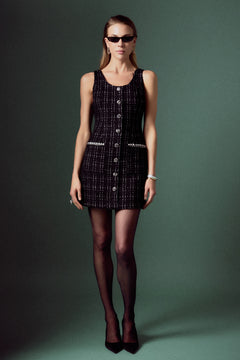 Tweed Sleeveless Mini Dress