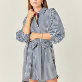 Stripe Shirt Mini Dress