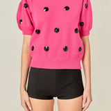 Sequin Dot Black Sweater