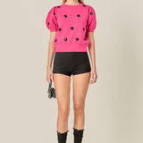 Sequin Dot Black Sweater