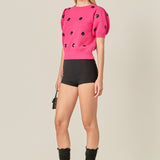 Sequin Dot Black Sweater
