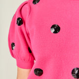 Sequin Dot Black Sweater