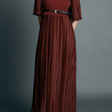 Pleated Mix Media Maxi Dress