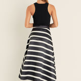 Stripe Full Midi Skirt