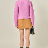 Flower Embroidery Knit Top