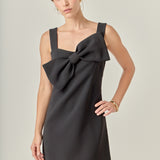 Bow Sleeveless Mini Dress