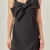 Bow Sleeveless Mini Dress