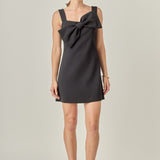 Bow Sleeveless Mini Dress