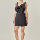 Bow Sleeveless Mini Dress