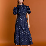 Daisy Dotted Midi Dress
