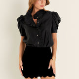 Ruffle Pointed Blouse