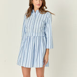 Poppy Sailor Stripe Shirt Mini Dress