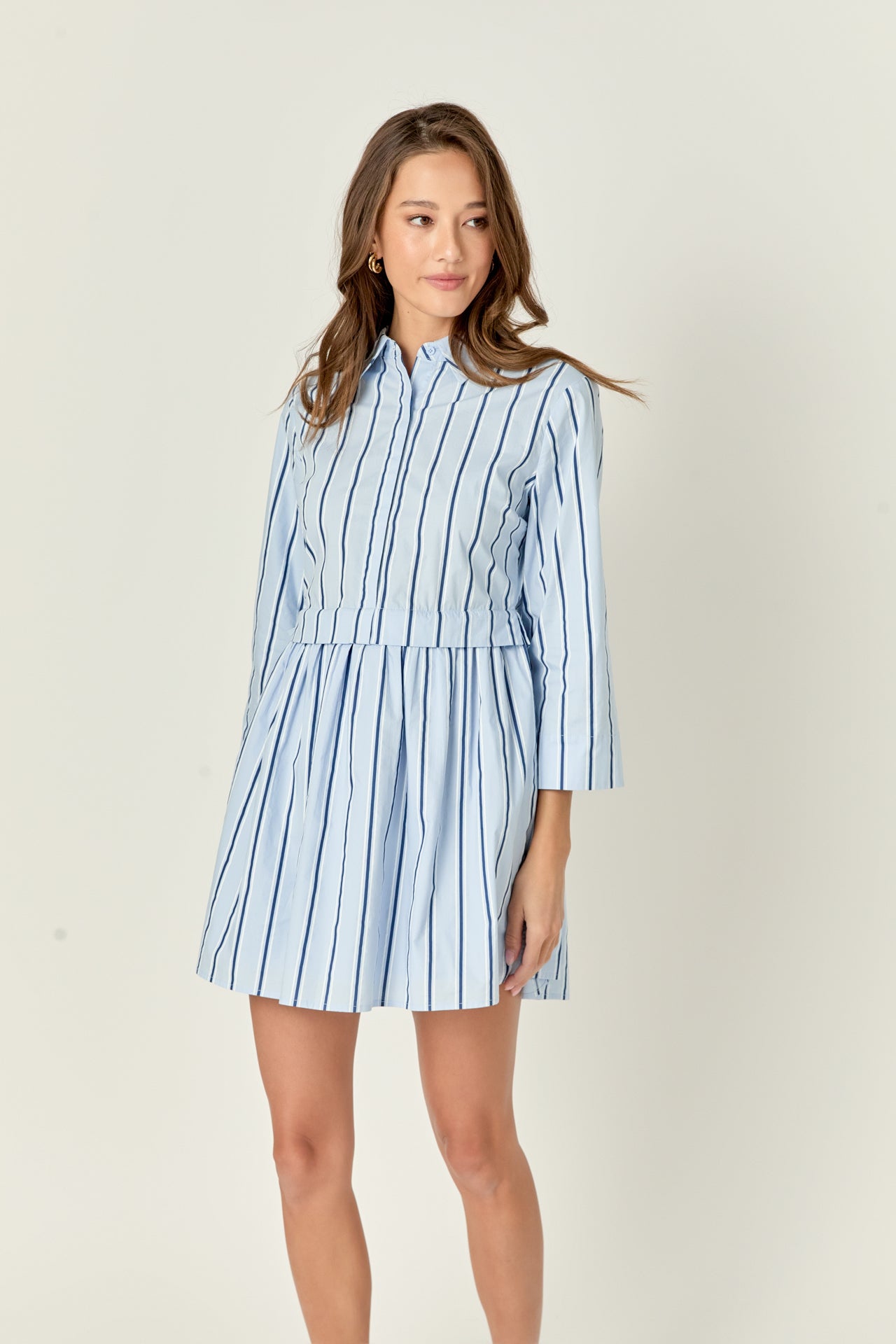 Poppy Sailor Stripe Shirt Mini Dress