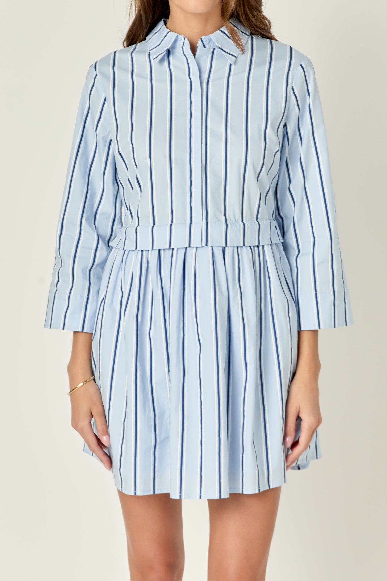 Poppy Sailor Stripe Shirt Mini Dress