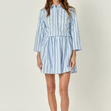 Poppy Sailor Stripe Shirt Mini Dress