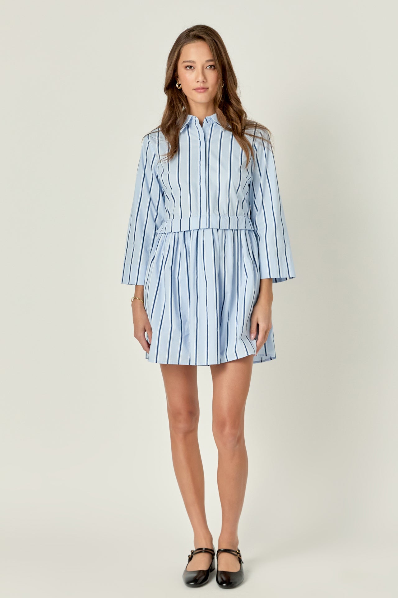 Poppy Sailor Stripe Shirt Mini Dress