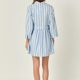 Poppy Sailor Stripe Shirt Mini Dress