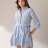Poppy Sailor Stripe Shirt Mini Dress