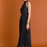 Zoe Polka Dot Pleated Midi Dress