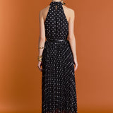 Zoe Polka Dot Pleated Midi Dress