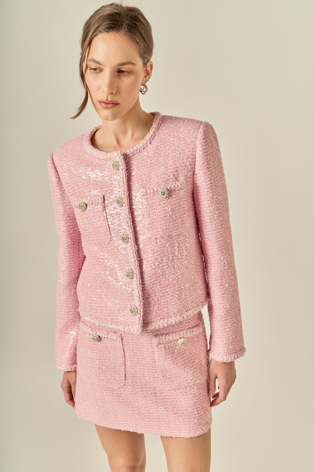 Robyn Rhinestone Tweed Jacket – English Factory