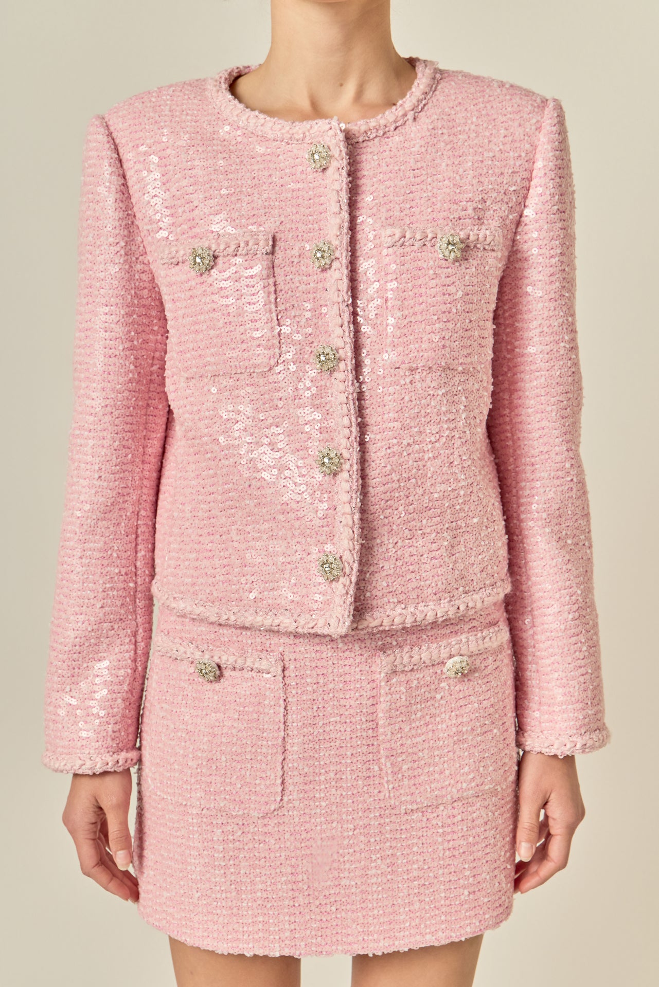 Robyn Rhinestone Tweed Jacket – English Factory