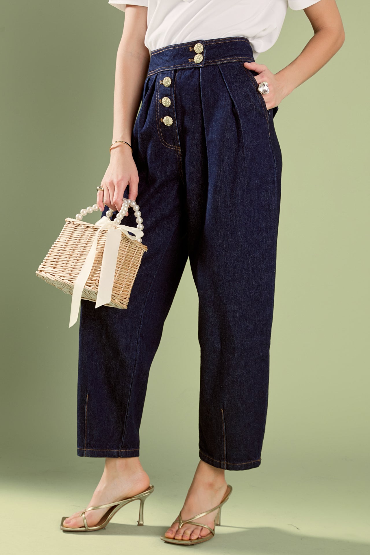 Susie Cropped Denim Trousers