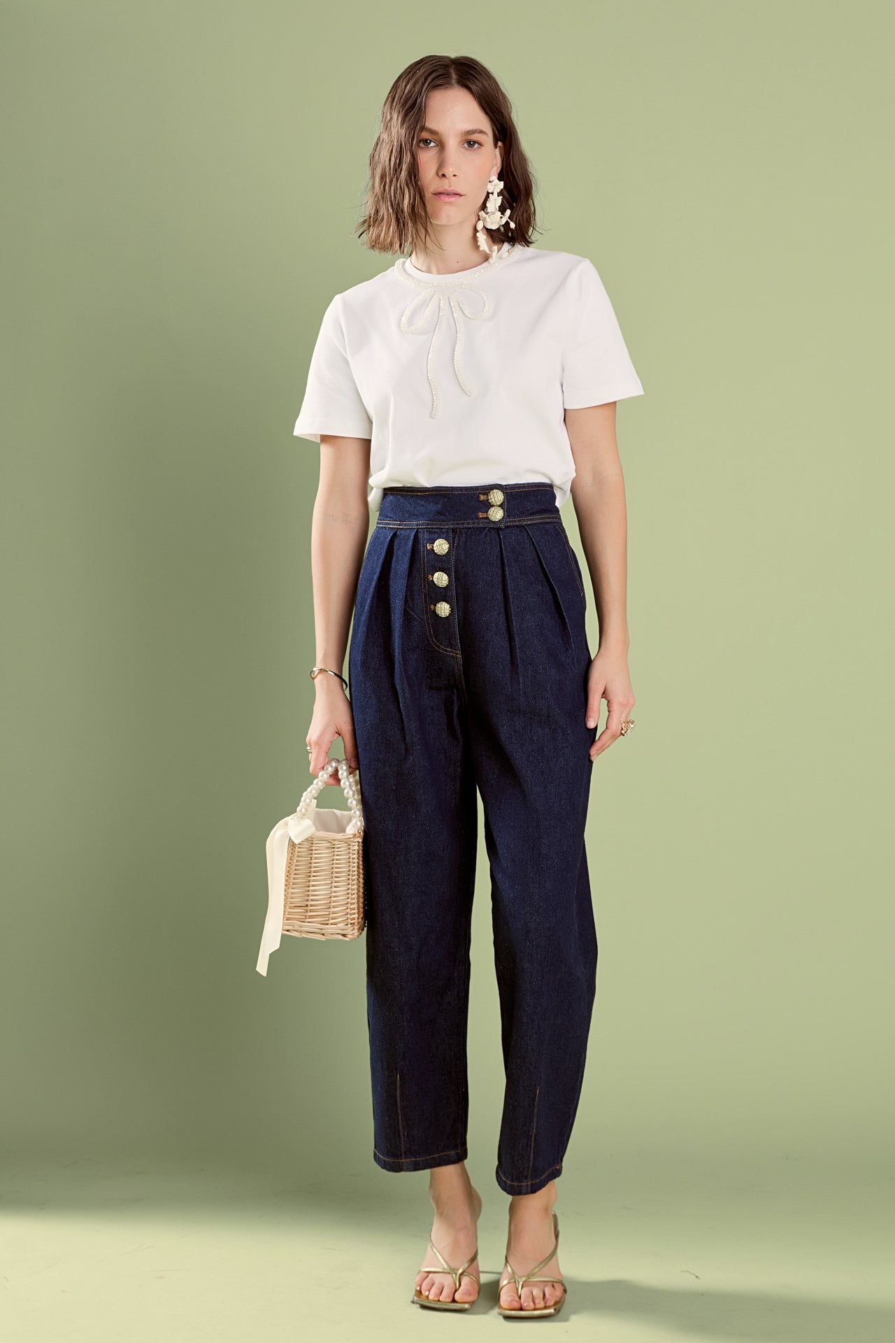 Susie Cropped Denim Trousers