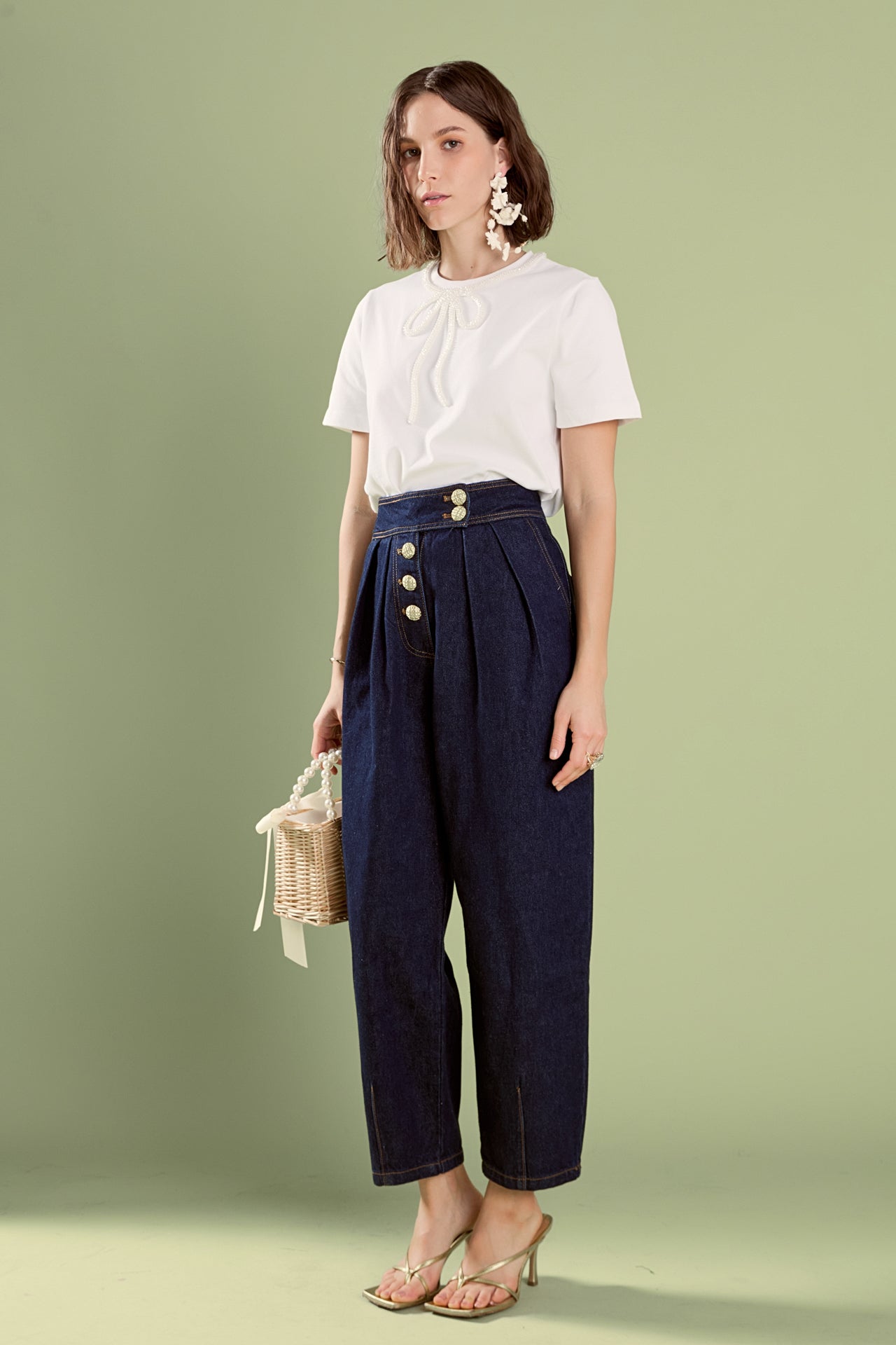 Susie Cropped Denim Trousers