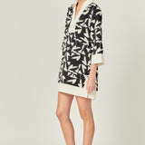 White and Black Printed Tunic Dress