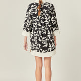 White and Black Printed Tunic Dress