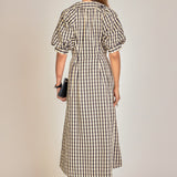 Gingham Check Midi Dress