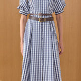 Gingham Check Midi Dress