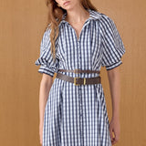 Gingham Check Midi Dress