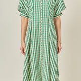 Gingham Check Midi Dress