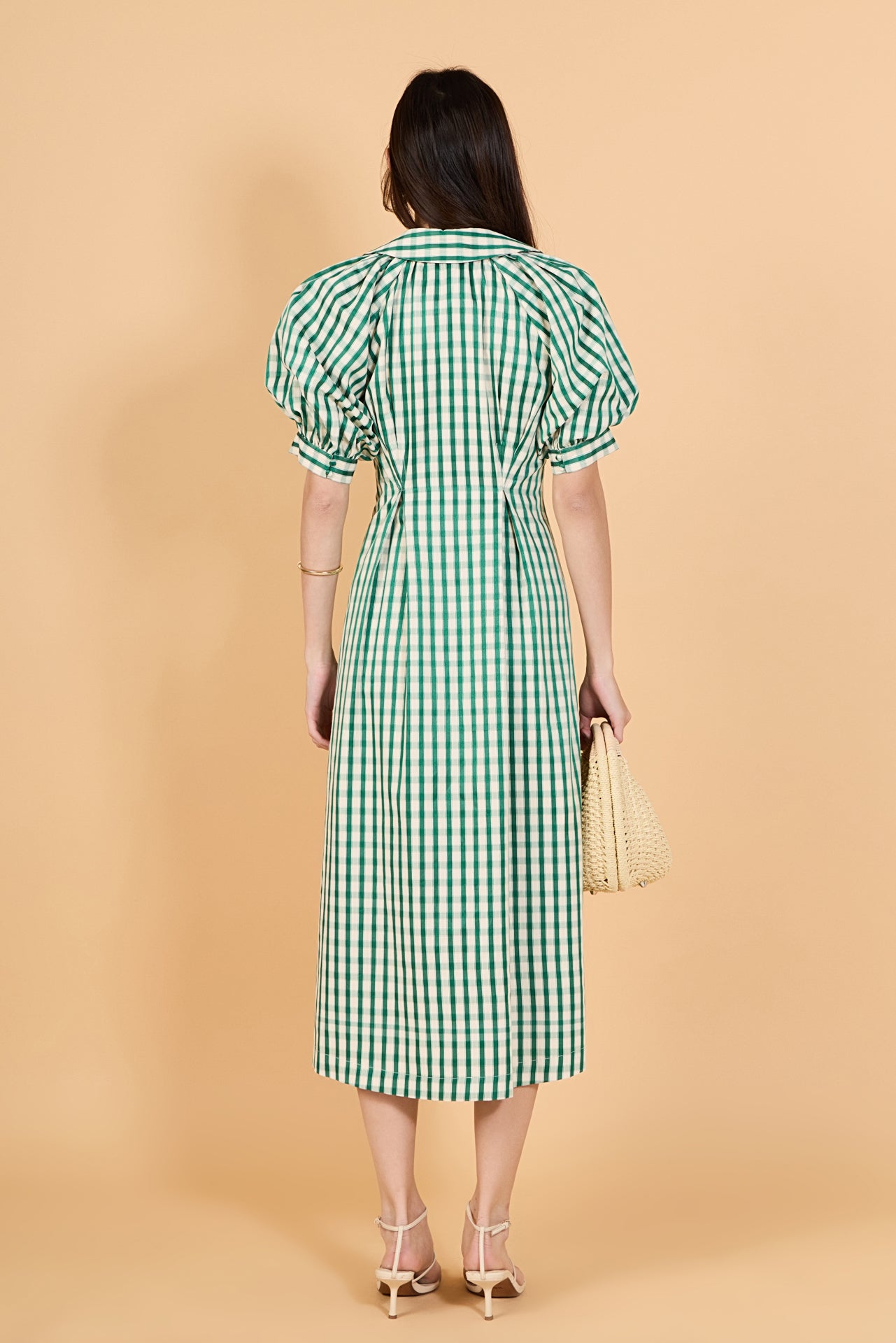 Gingham Check Midi Dress – English Factory