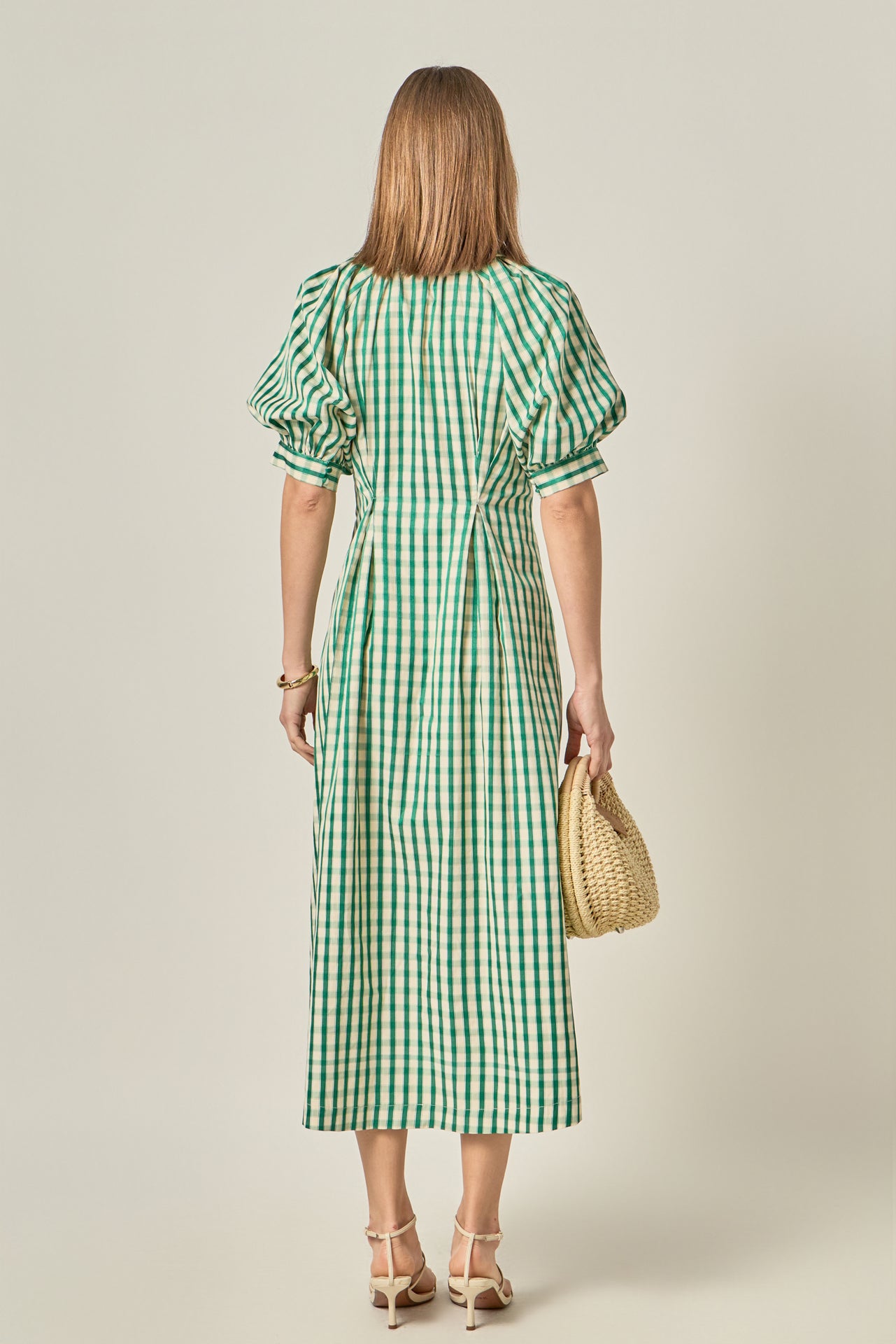 english factory midi dress Our Striped Midi Dress is the perfect mix of feminine and trendy English Factory - Puff Sleeve