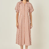 Gingham Check Midi Dress