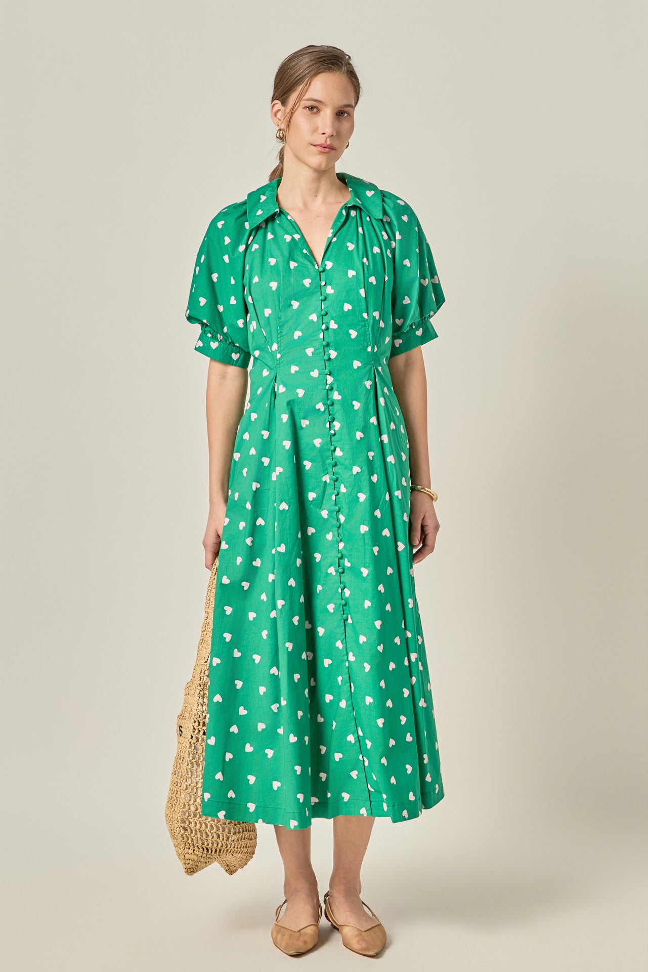 Lovelyn Heart Print Midi Dress English Factory Lovelyn Heart Print Midi Dress English Factory