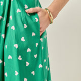 Lovelyn Heart Print Midi Dress