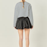 Heart Embroidered Stripe T-Shirt