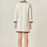 White and Black Mini Knit Dress