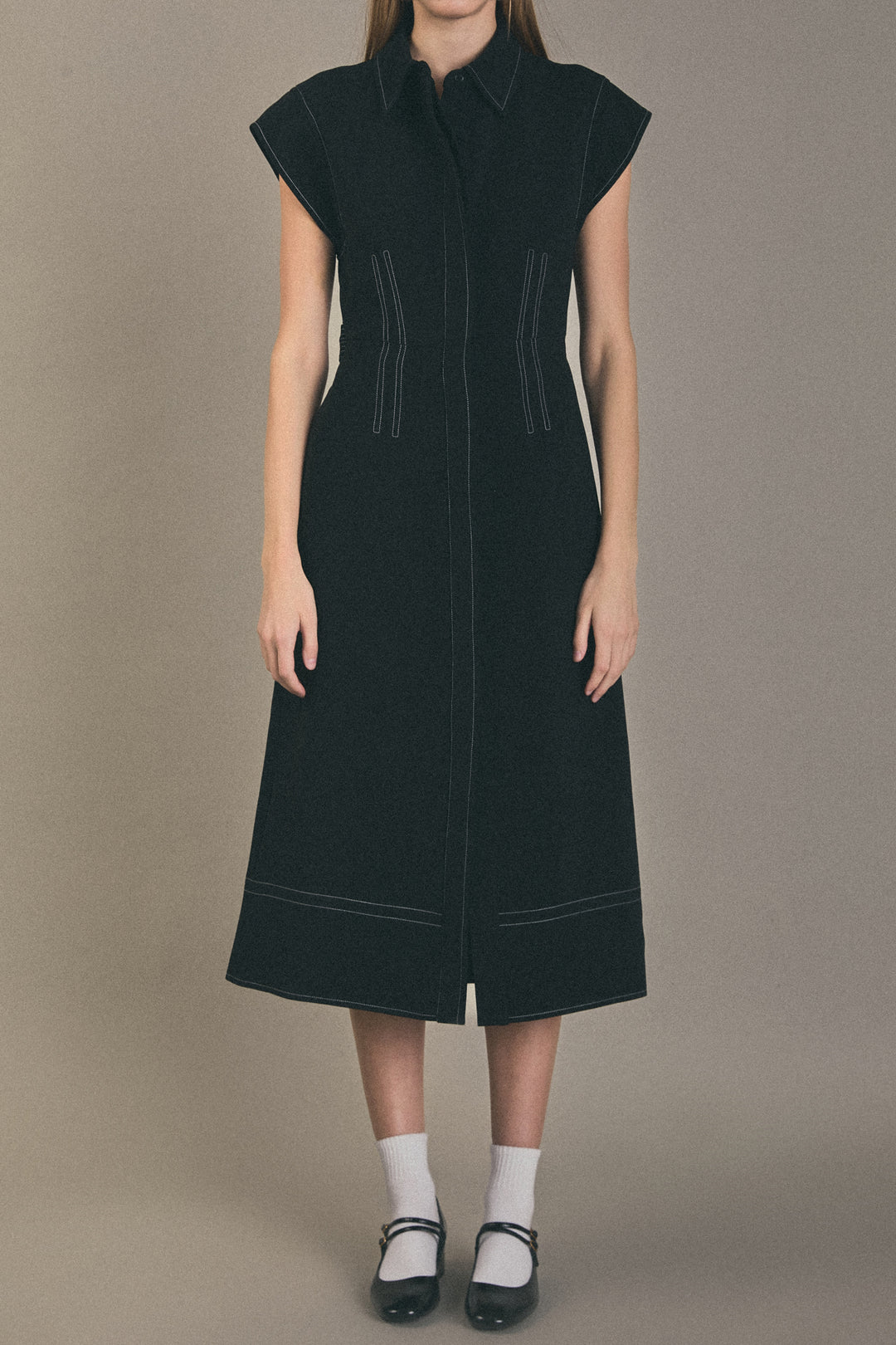 Modern Structure Midi Dress – English Factory