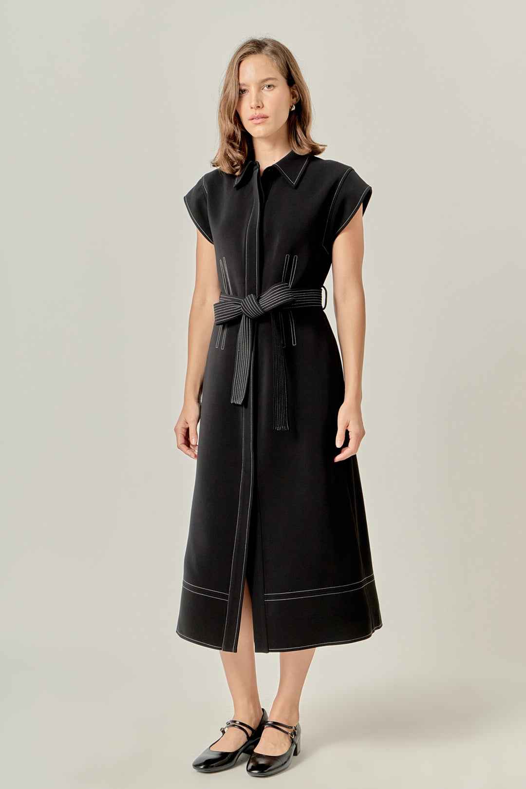 Modern Structure Midi Dress – English Factory